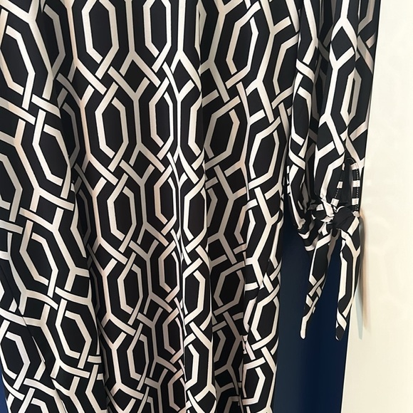 NWT Women’s Mud Pie Anderson Black/Pearl Lattice Dress Size Medium 8-10 - Picture 11 of 11